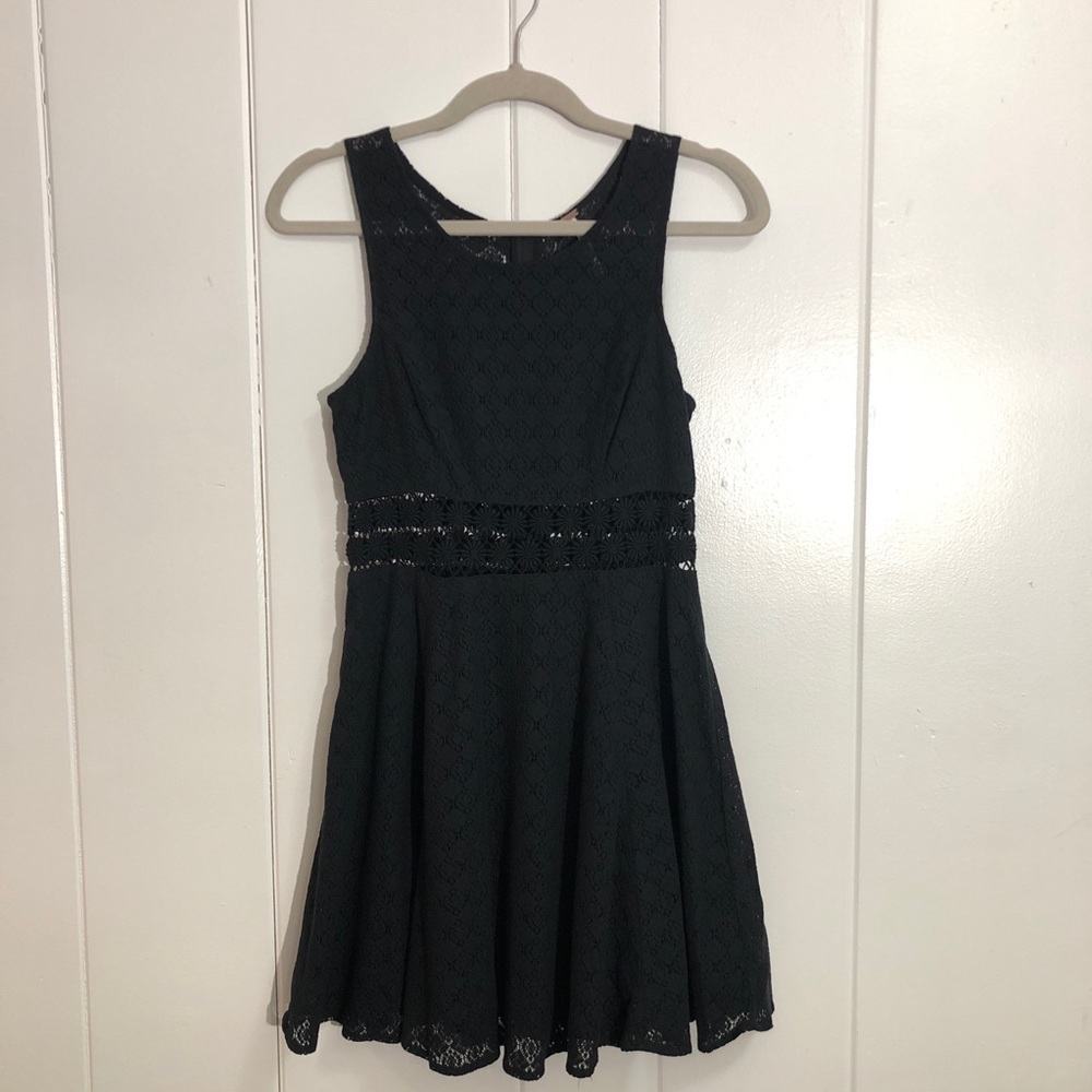 Free People Black Lace Skater Dress